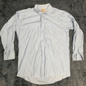 Roundtree & Yorke Gold Label Mens 16.5 35 Light Blue Non-Iron Cotton Dress Shirt